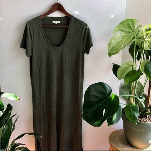 NWOT Madewell Army Green Tshirt Midi Dress
